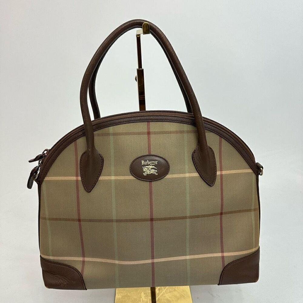 Vintage Burberry Brown Plaid Tote Bag